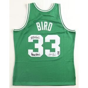 Larry Bird, Kevin McHale & Robert Parrish Signed Celtics Jersey (JSA)Large